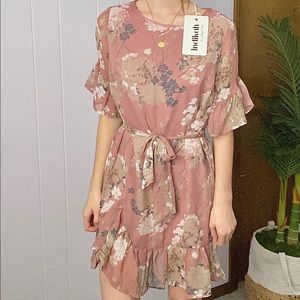 Indikah NWT dress with ruffles and flowers